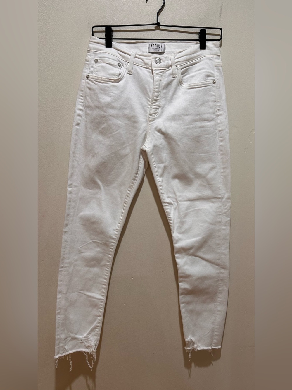 Agolde Sophie High Rise Skinny Crop Jeans in Sanction Crisp White - Women’s 28